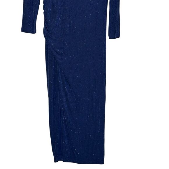 JS Collections Navy Blue Violetta Knit Tea Length Dress | size 4 - Picture 6 of 12